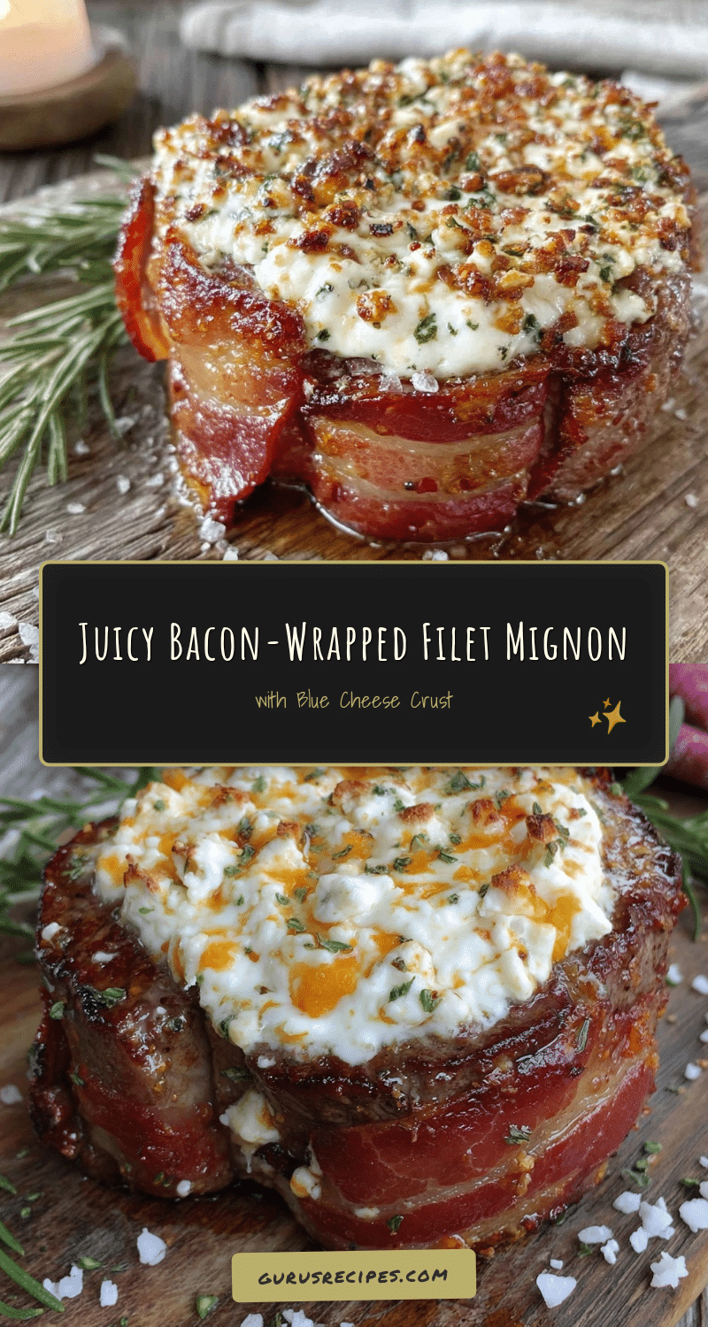 bacon-wrapped filet mignon with blue cheese crust recipe