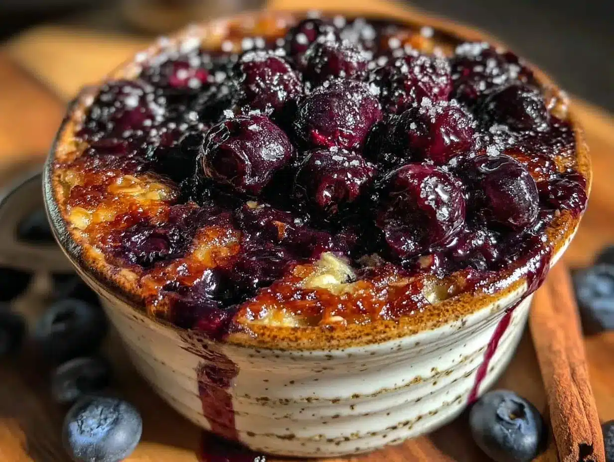 baked oatmeal with blueberries and cinnamon preparation steps