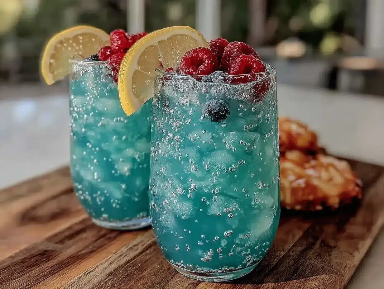 blue raspberry lemonade mocktails preparation steps