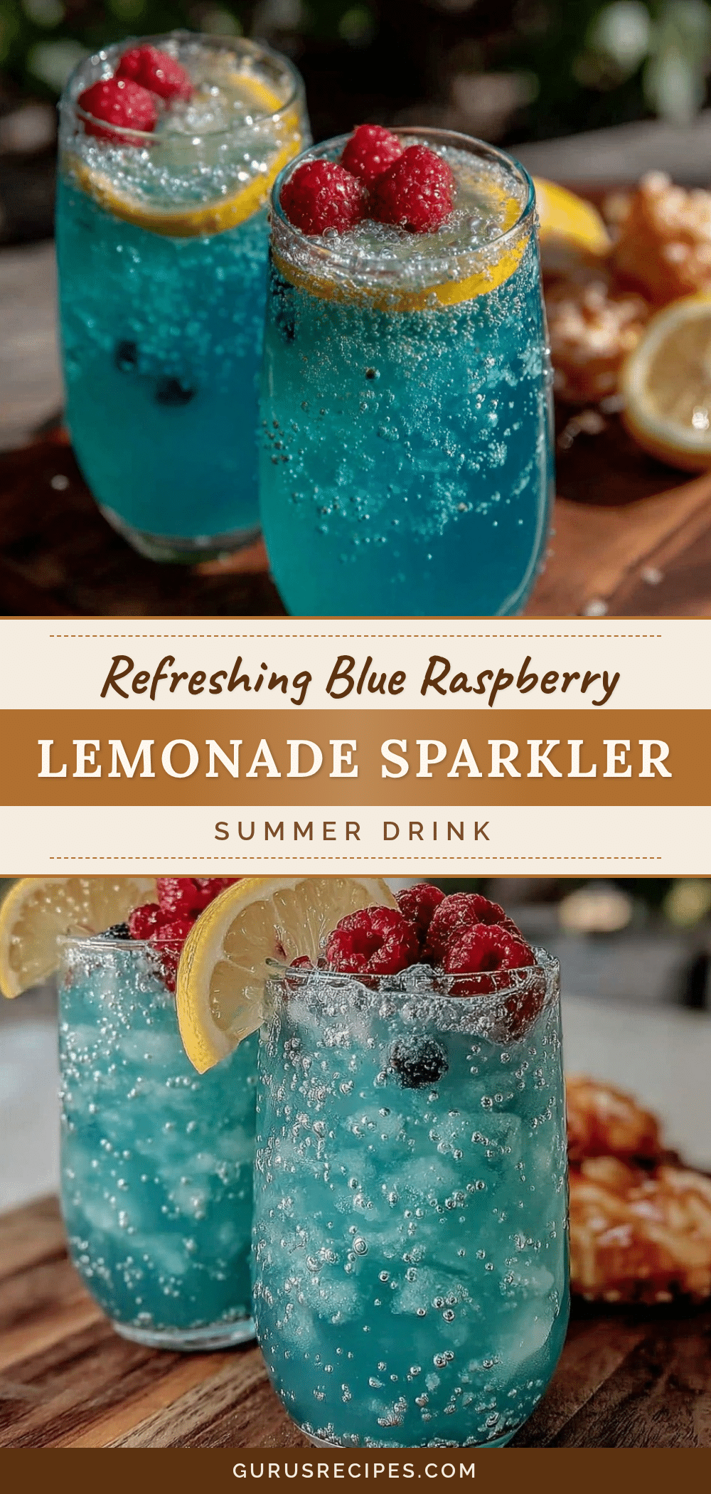 blue raspberry lemonade mocktails recipe