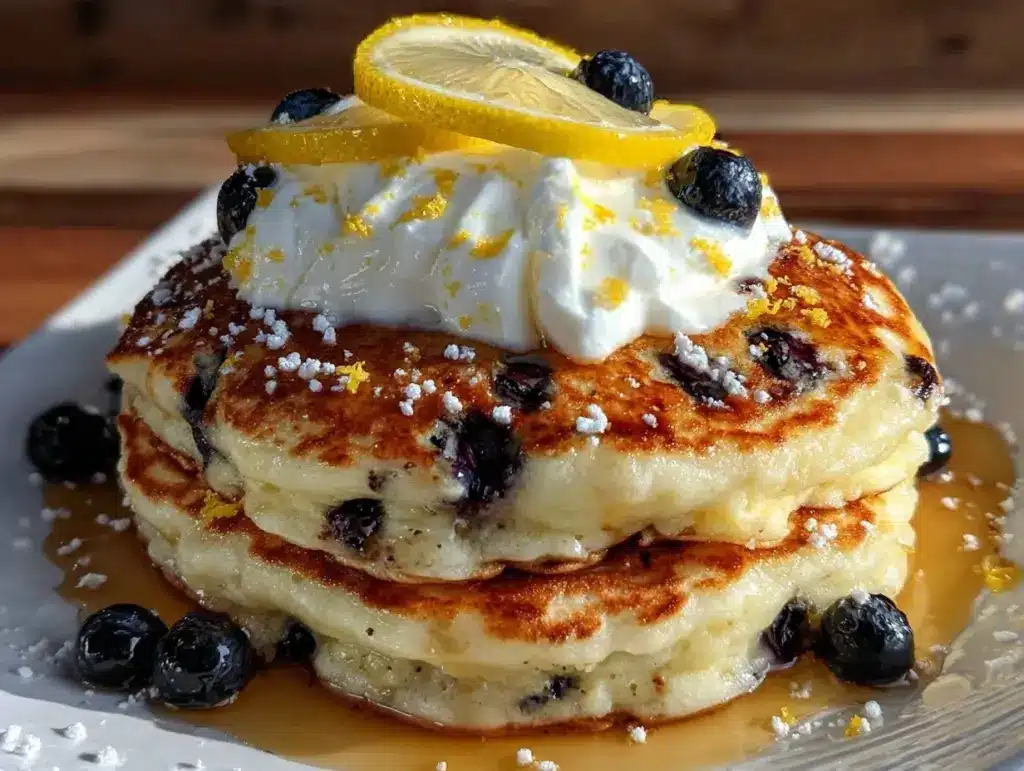 blueberry lemon ricotta pancakes - featured image
