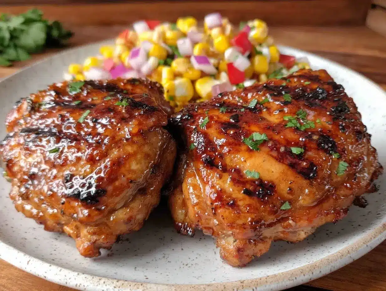 bourbon honey glazed grilled chicken thighs preparation steps