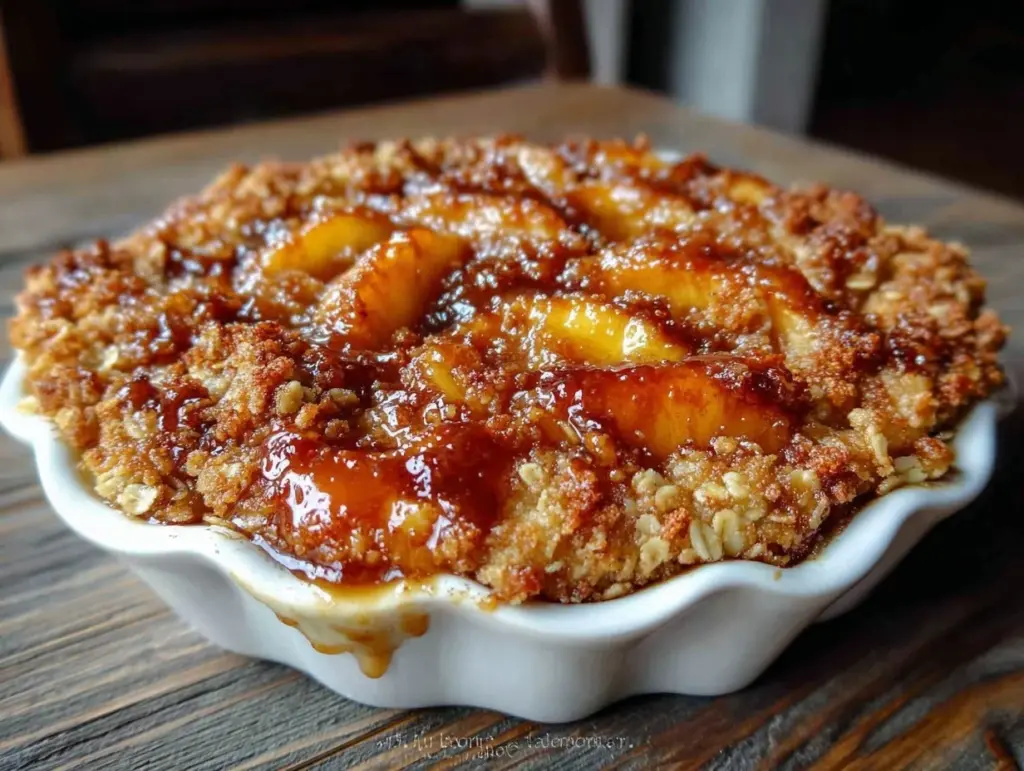 bourbon peach crisp - featured image