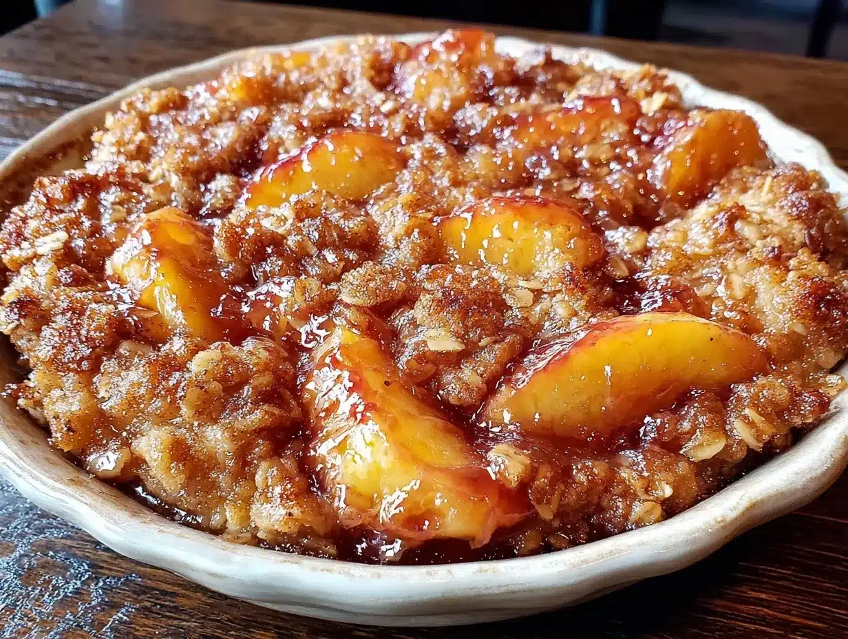 bourbon peach crisp preparation steps