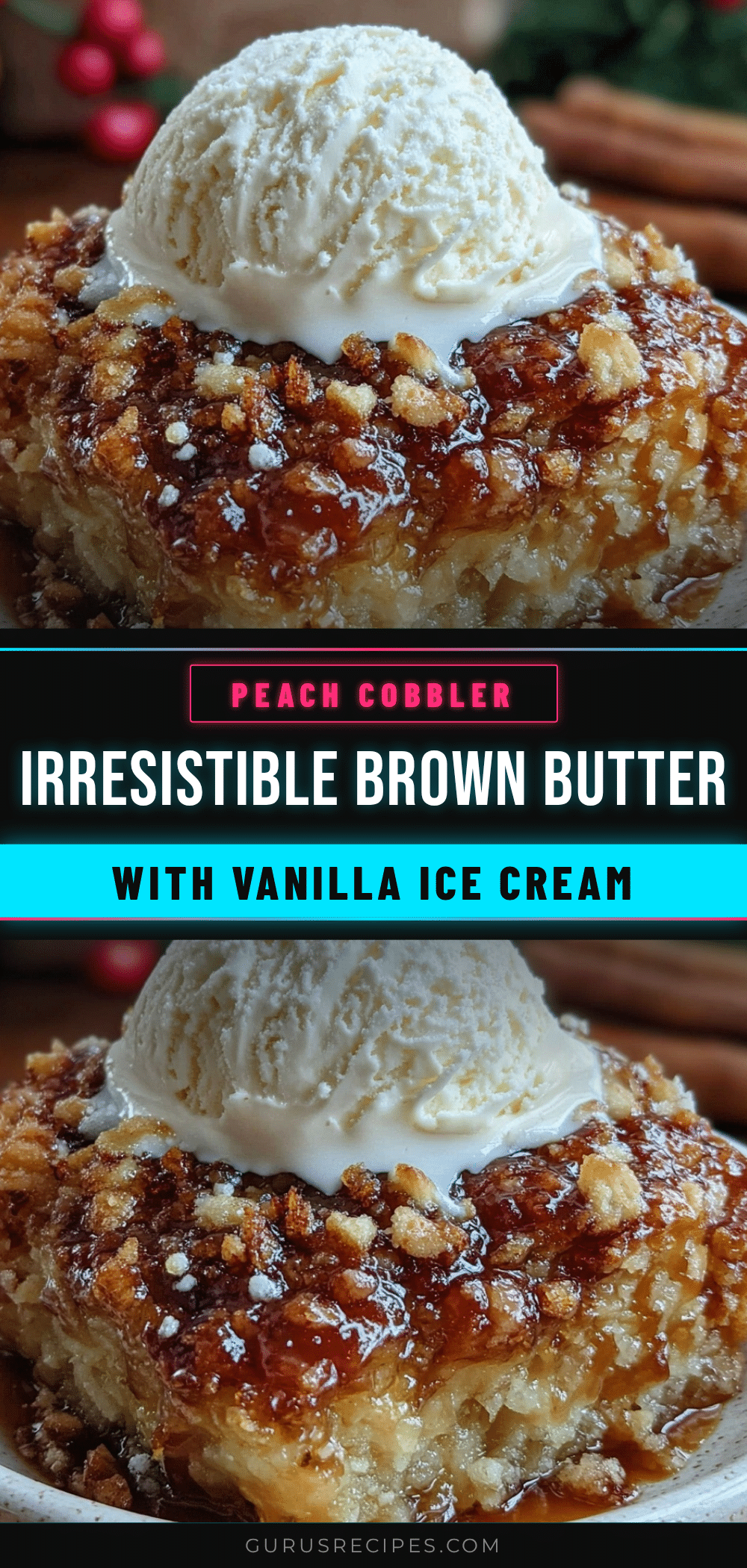 brown butter peach cobbler recipe