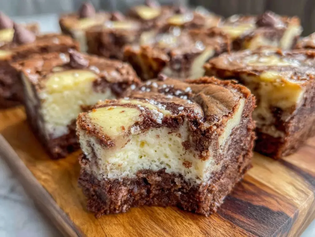 brownie cheesecake swirl bars - featured image