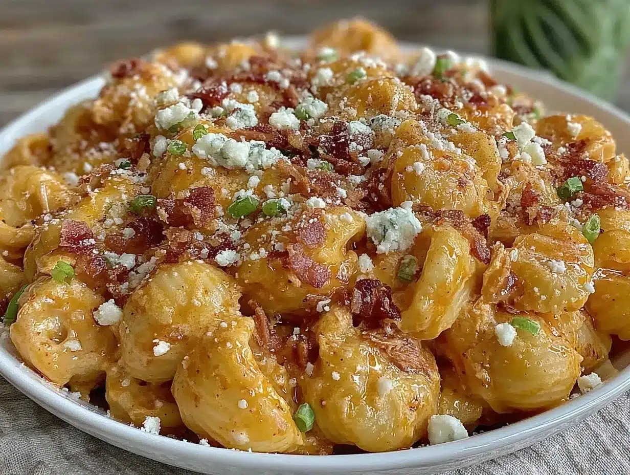 buffalo chicken mac and cheese preparation steps