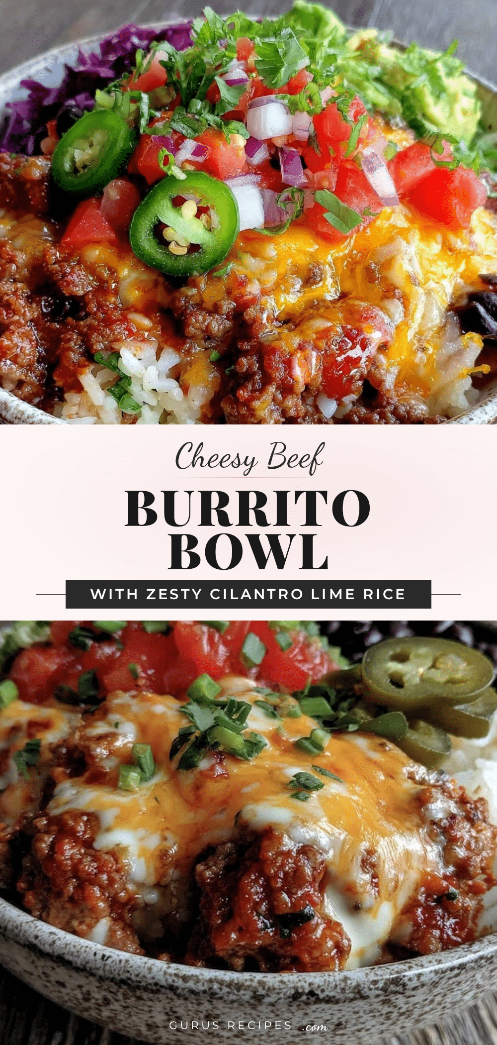 cheesy beef and rice burrito bowl recipe