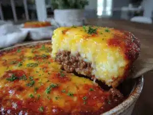 cheesy beef and rice casserole - featured image