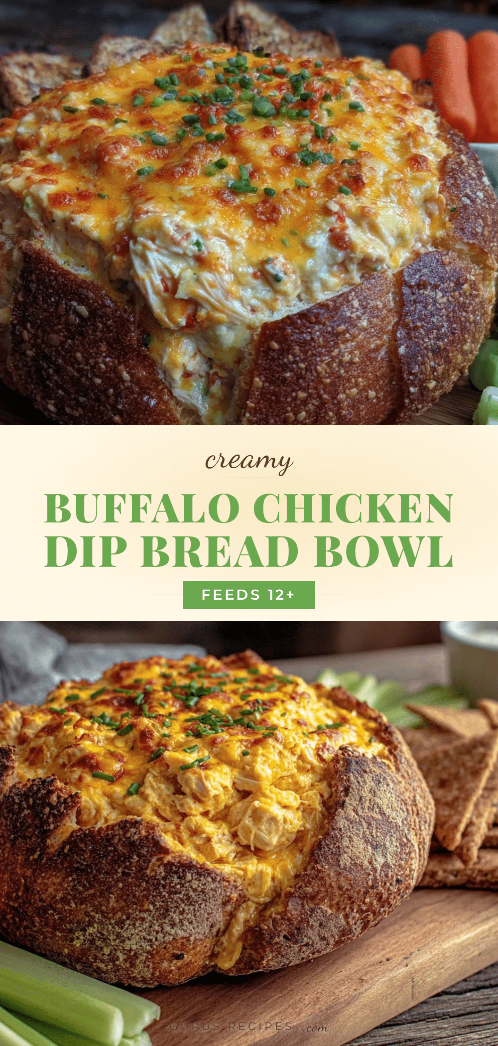 creamy buffalo chicken dip bread bowl recipe