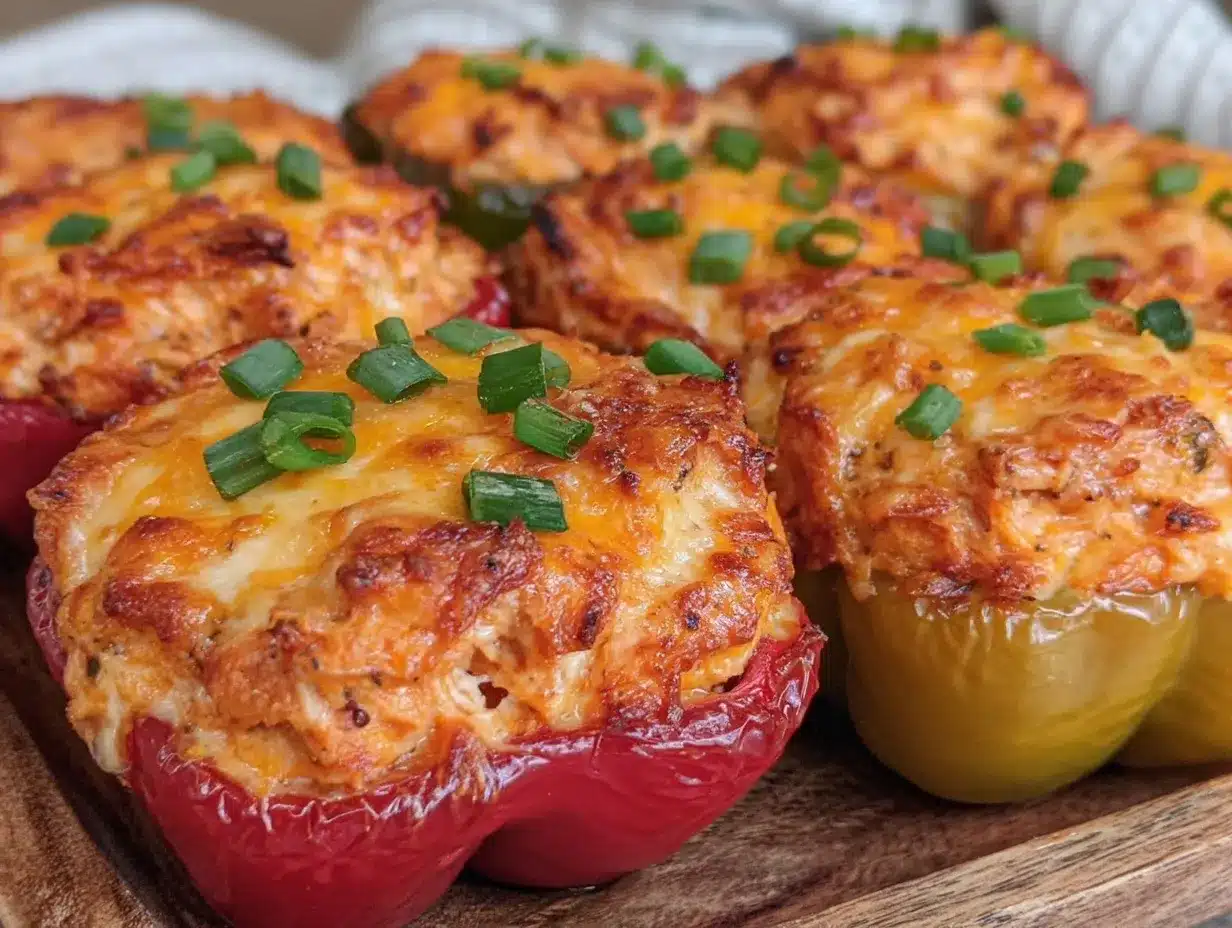 Creamy Buffalo Chicken Dip Stuffed Mini Peppers preparation steps