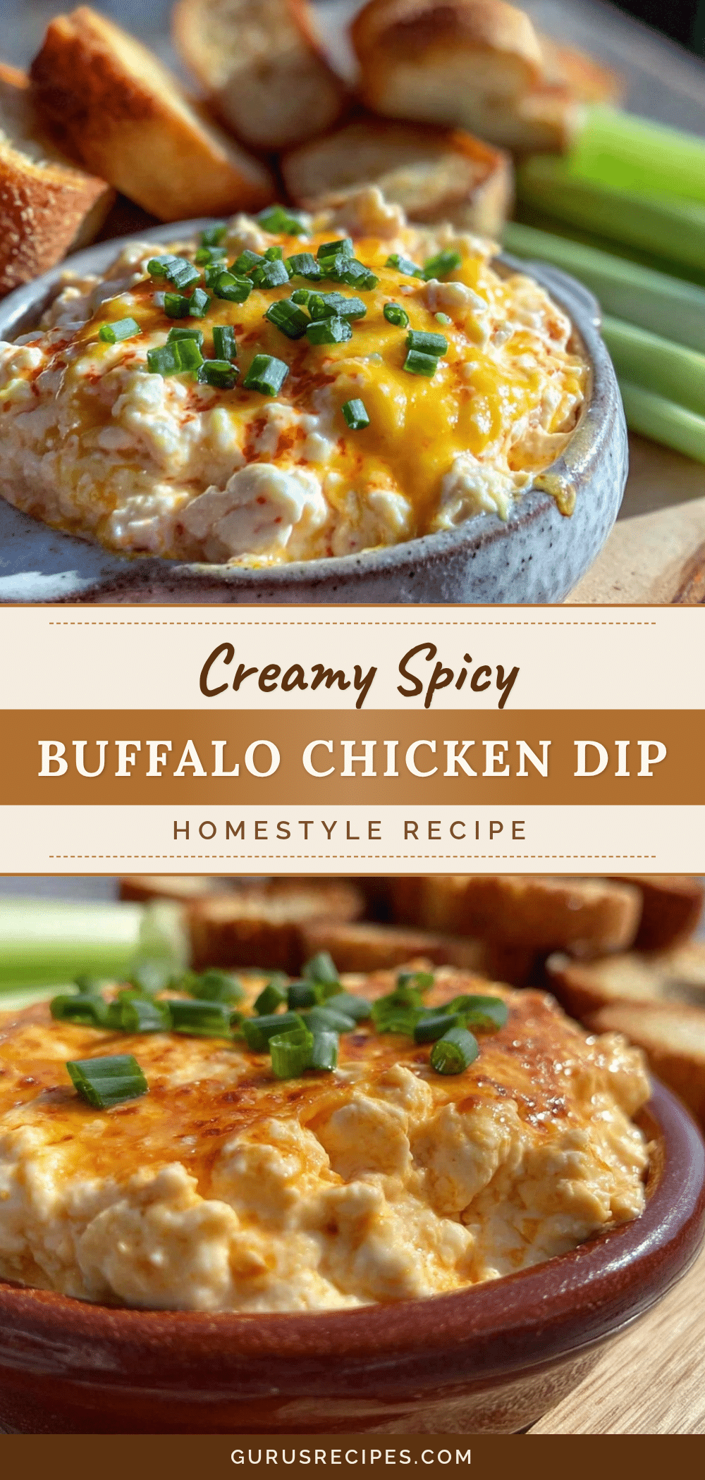 creamy buffalo chicken dip with ranch recipe