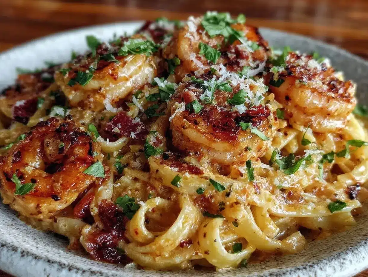 Creamy Cajun Shrimp Pasta preparation steps