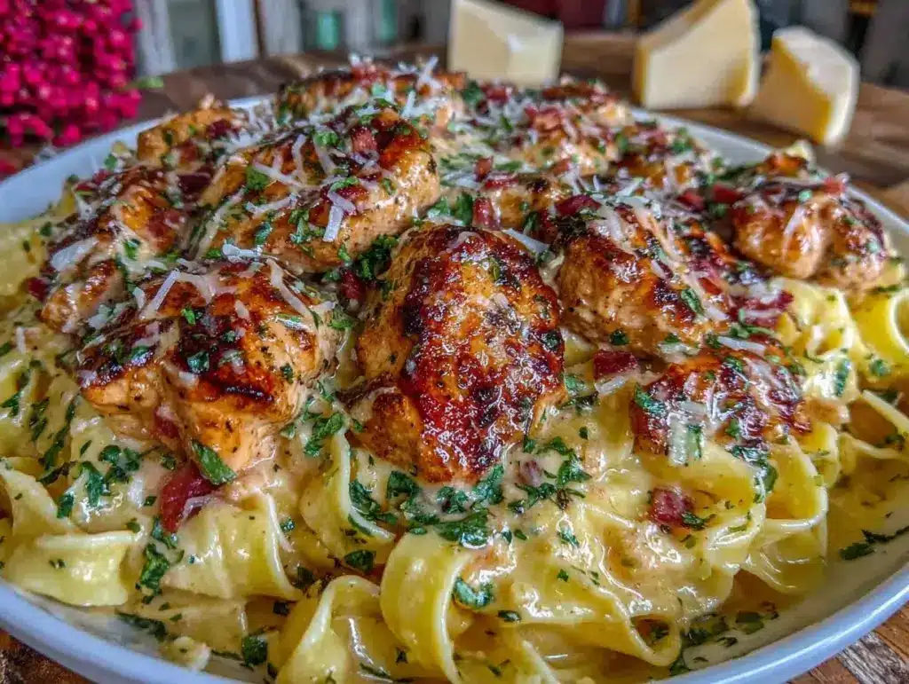 creamy garlic parmesan chicken pasta - featured image