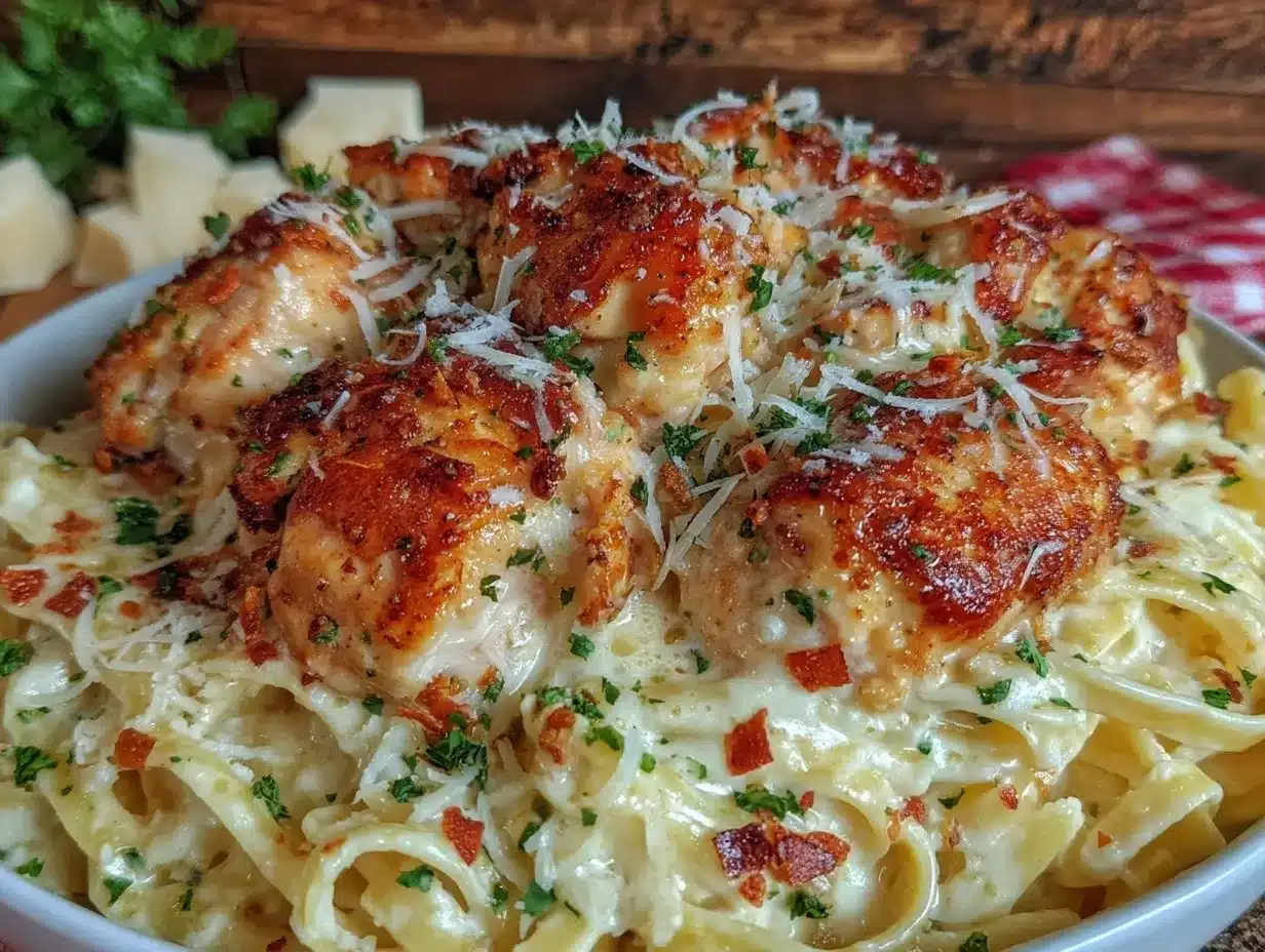 creamy garlic parmesan chicken pasta preparation steps
