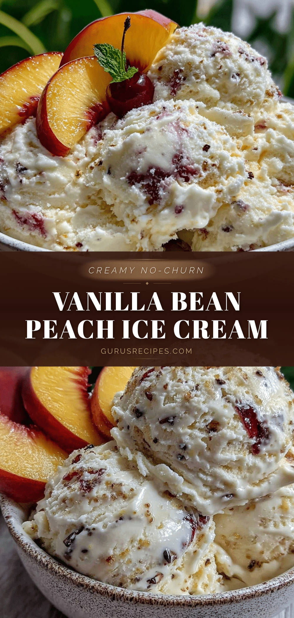 creamy homemade peach ice cream no-churn recipe