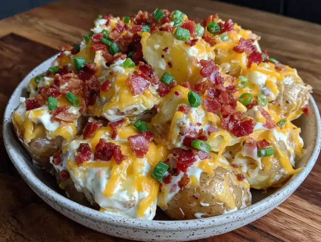 creamy loaded baked potato salad - featured image