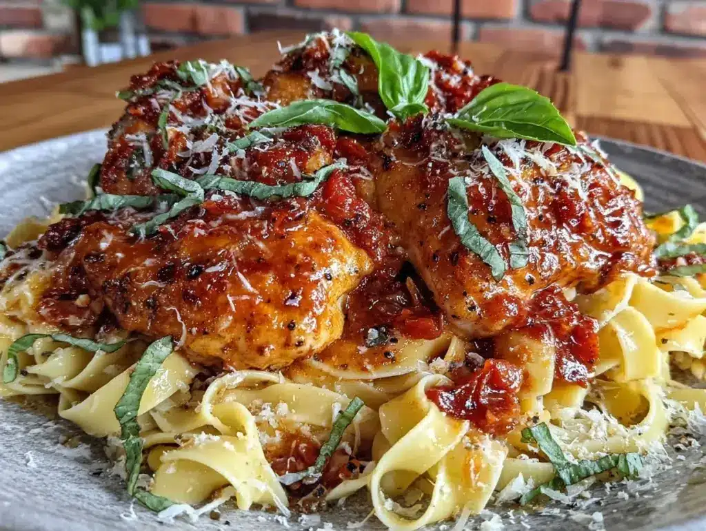 creamy marry me chicken pasta - featured image