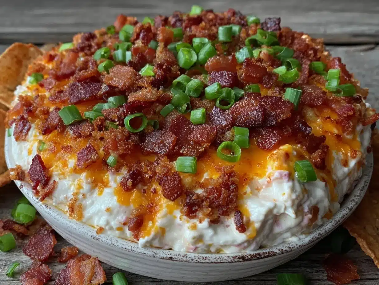 creamy million dollar dip with bacon and green onions preparation steps