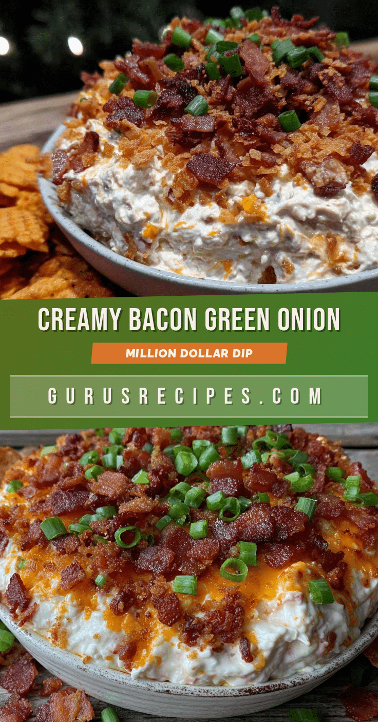 creamy million dollar dip with bacon and green onions recipe