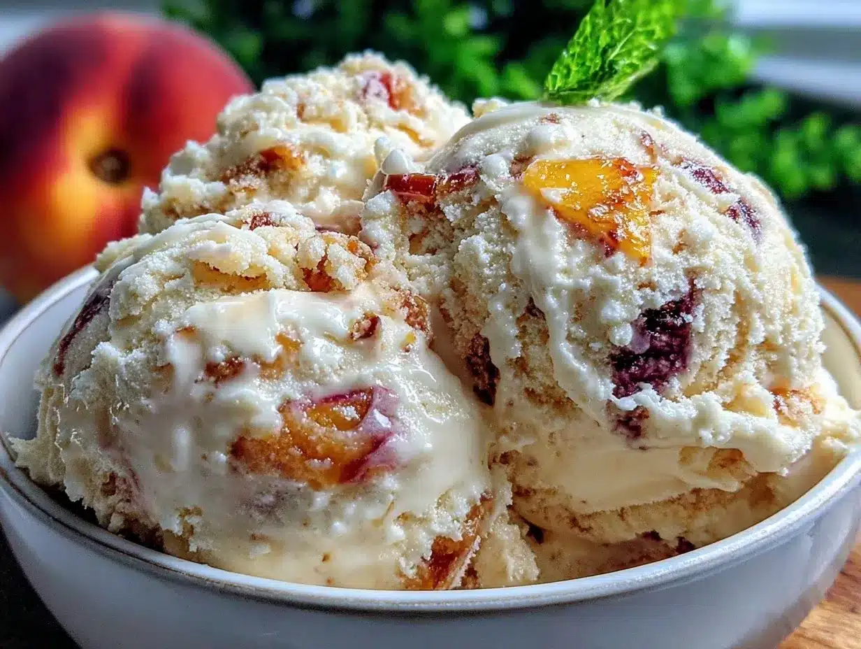 creamy no-churn peach ice cream preparation steps