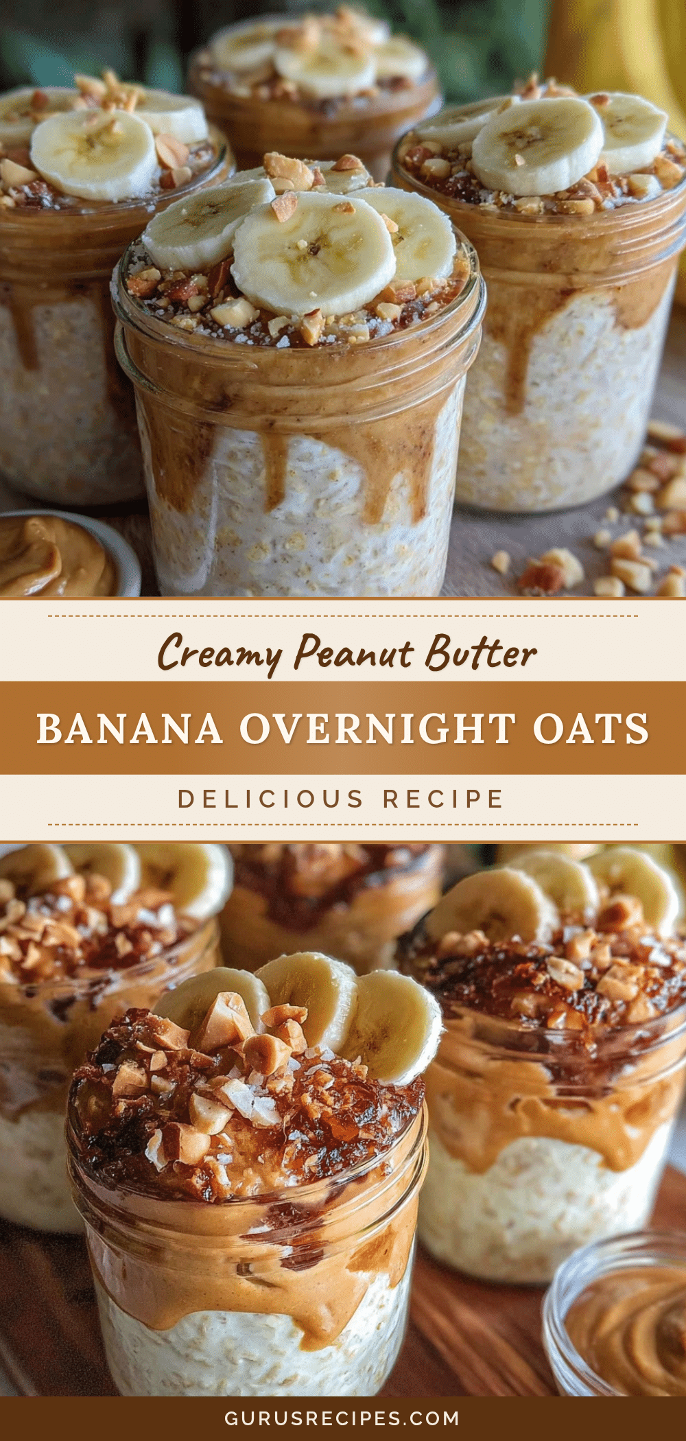 creamy peanut butter banana overnight oats recipe