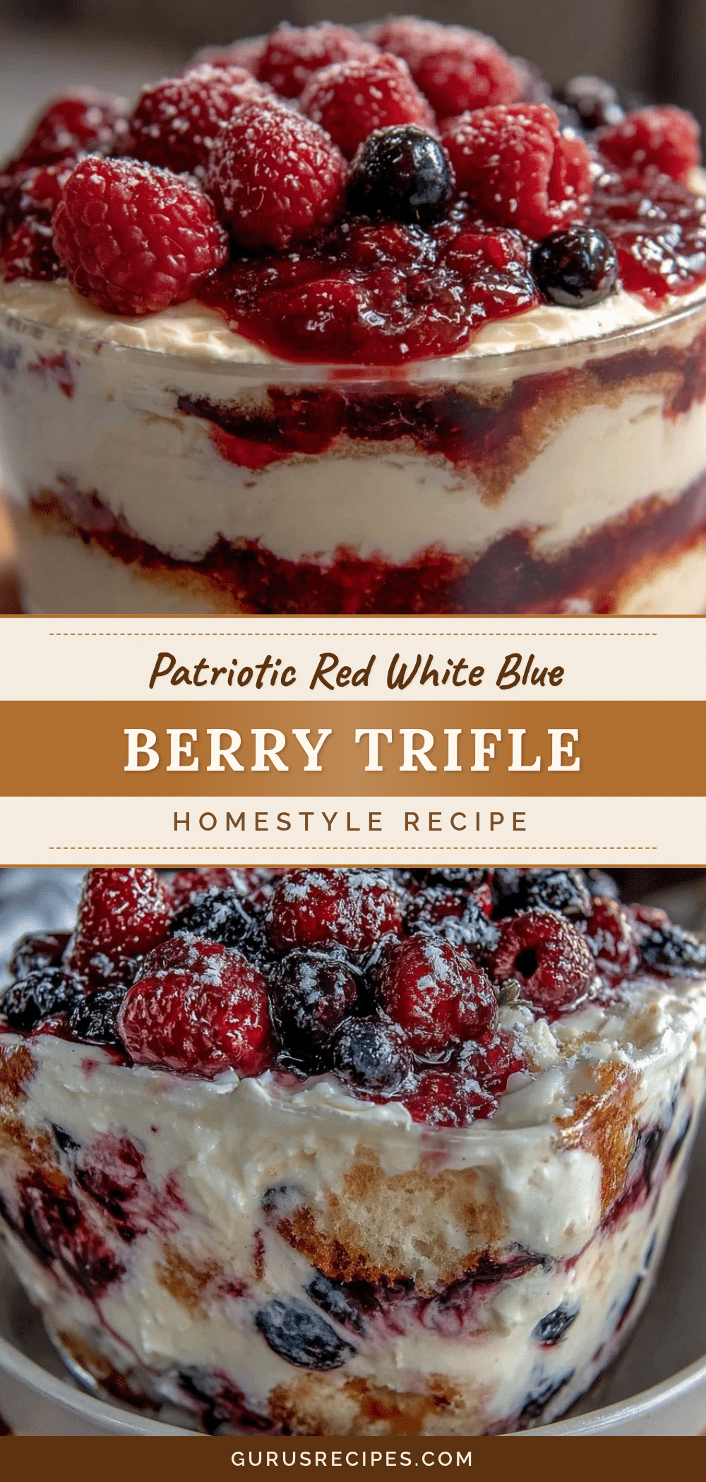 creamy red white and blue berry trifle recipe