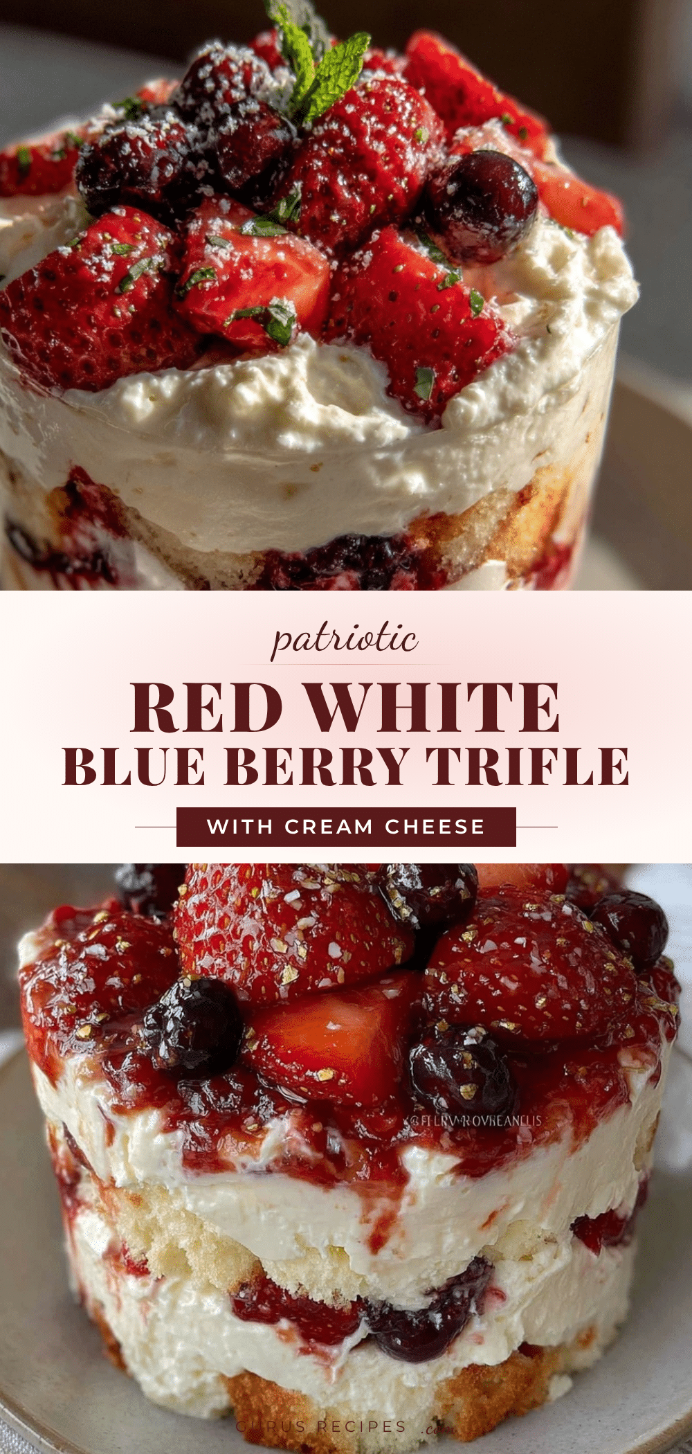 creamy red white and blue berry trifle recipe