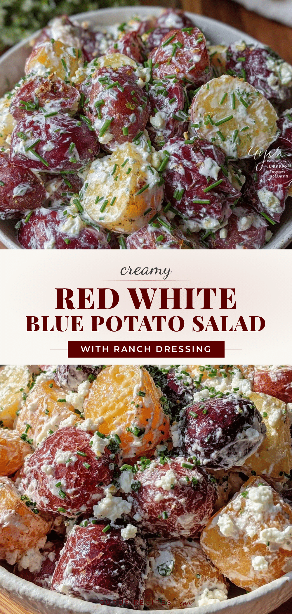 creamy red white and blue potato salad recipe