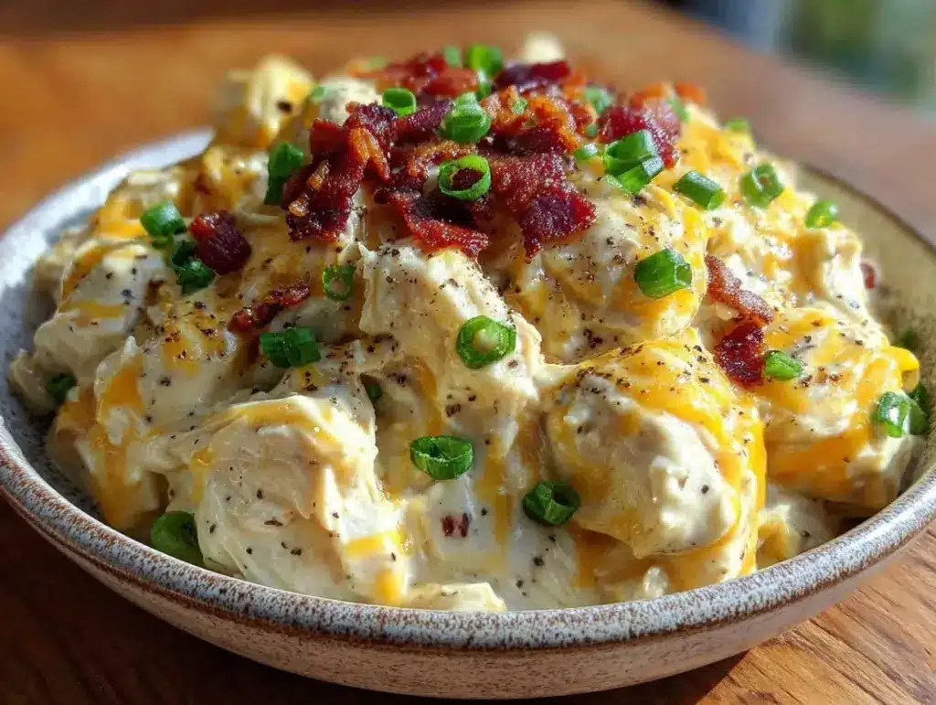 creamy slow cooker crack chicken - featured image