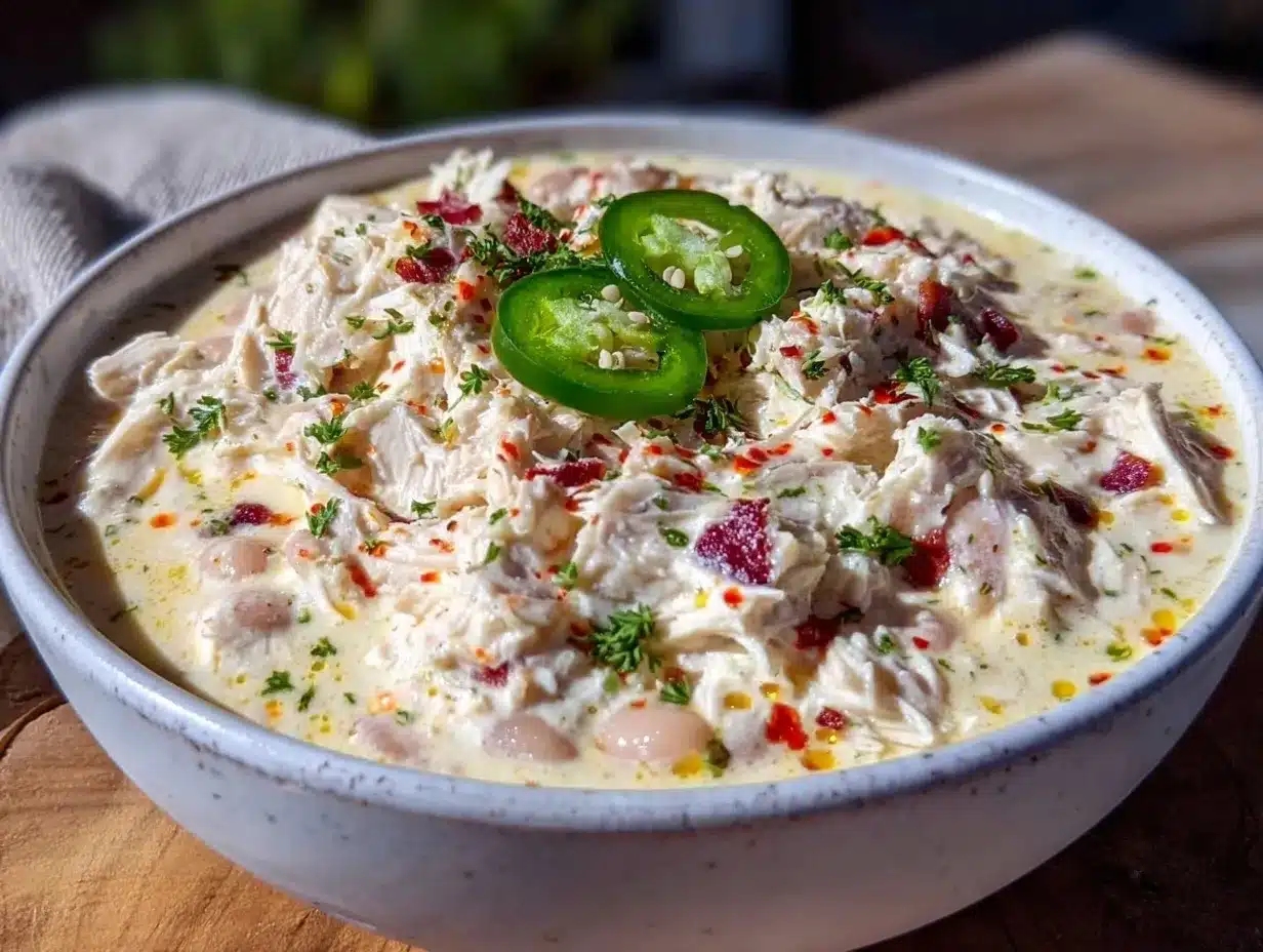 creamy slow cooker white chicken chili preparation steps