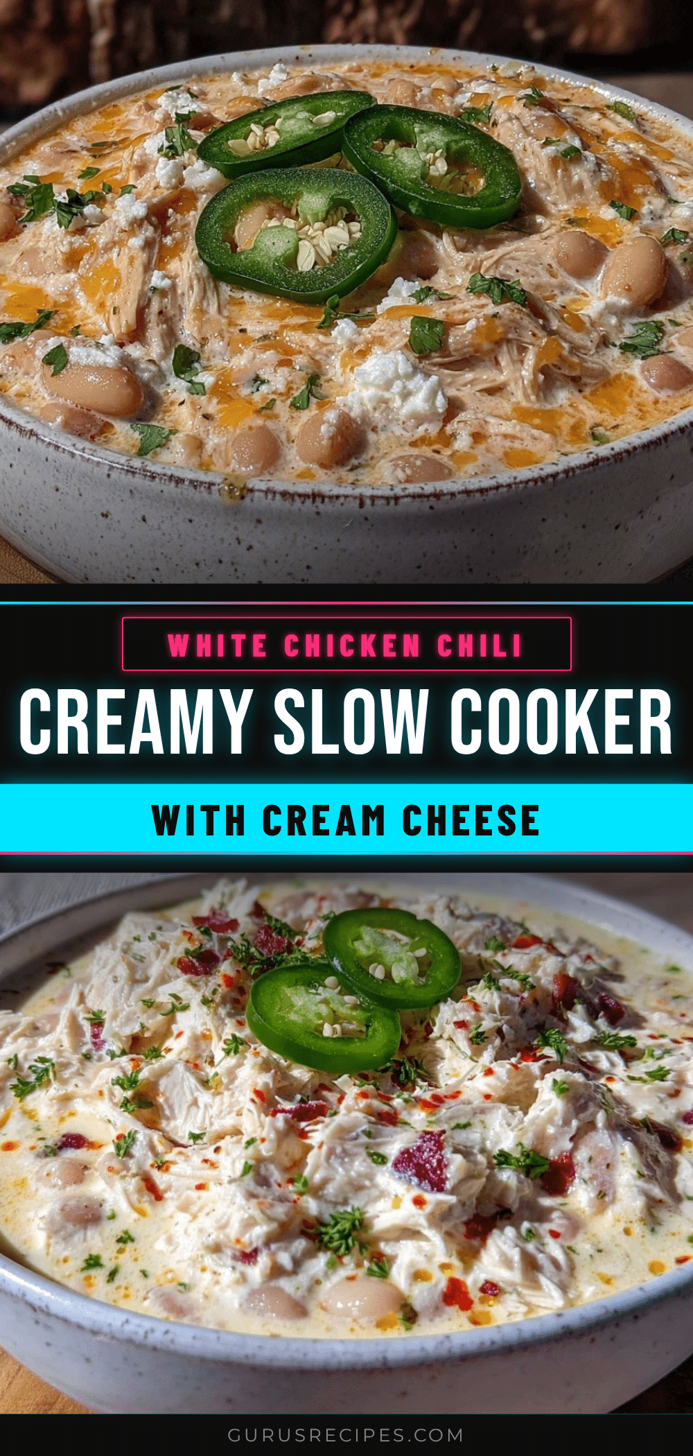 creamy slow cooker white chicken chili recipe