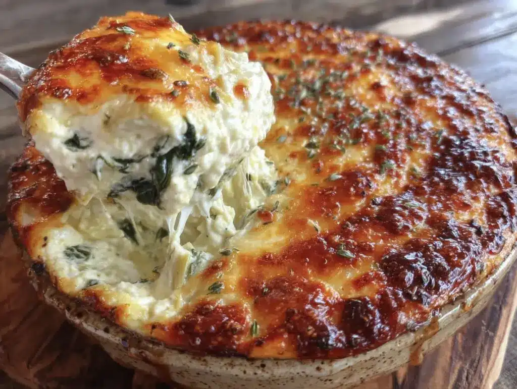 creamy spinach artichoke dip - featured image