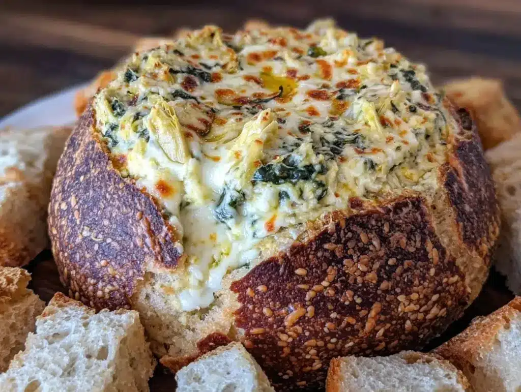 creamy spinach artichoke dip - featured image