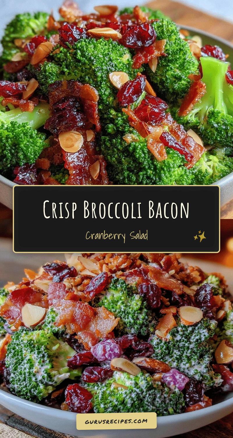 crisp broccoli bacon cranberry salad recipe