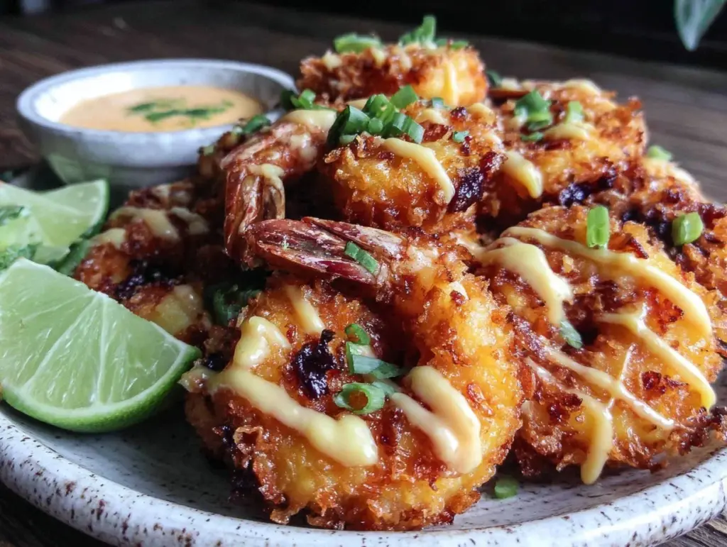 crispy air fryer bang bang shrimp - featured image