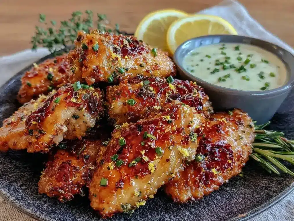 crispy air fryer lemon pepper wings - featured image