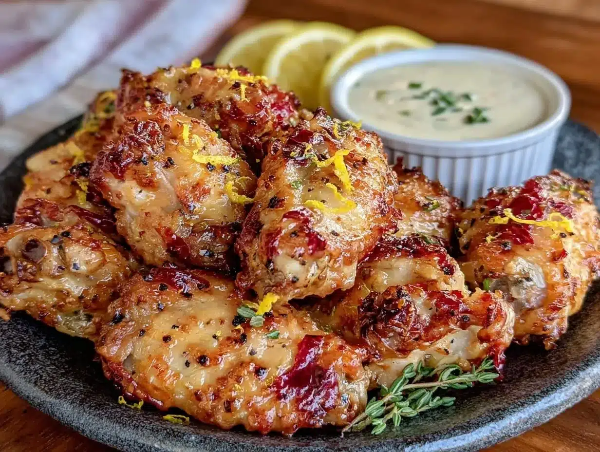 crispy air fryer lemon pepper wings preparation steps