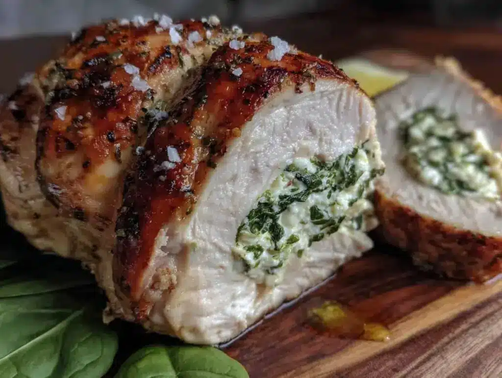 crispy air fryer stuffed chicken breast - featured image
