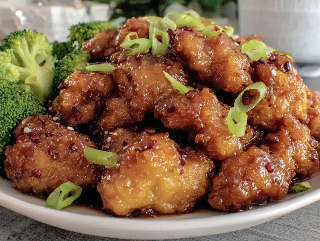 crispy baked general tso chicken - featured image