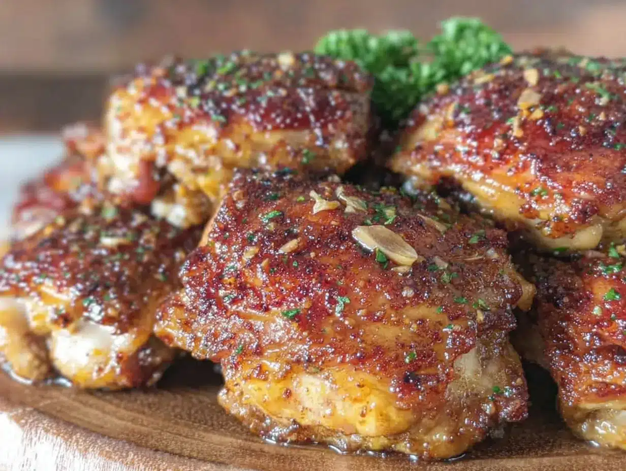 crispy baked honey garlic chicken thighs preparation steps