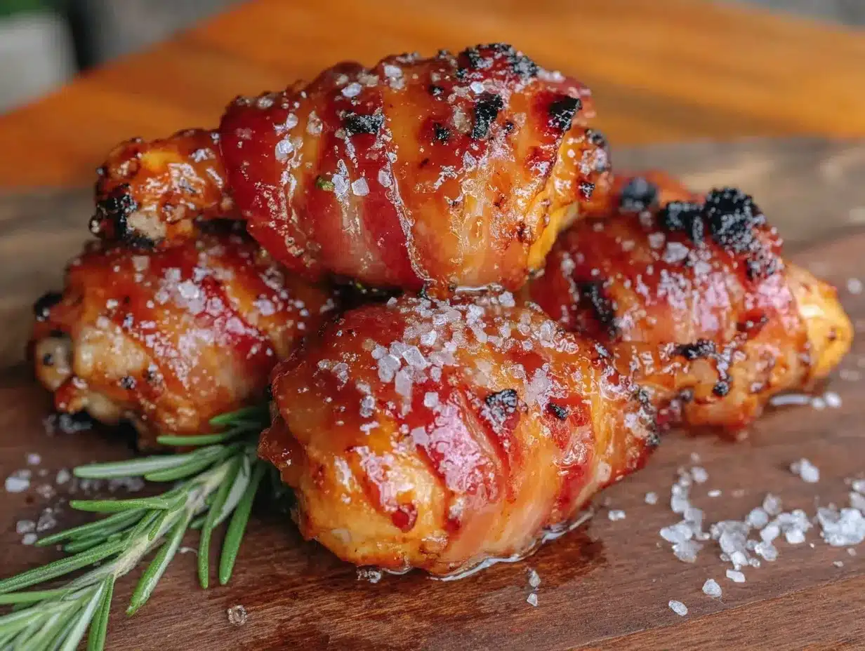 crispy brown sugar bacon-wrapped chicken drumsticks preparation steps