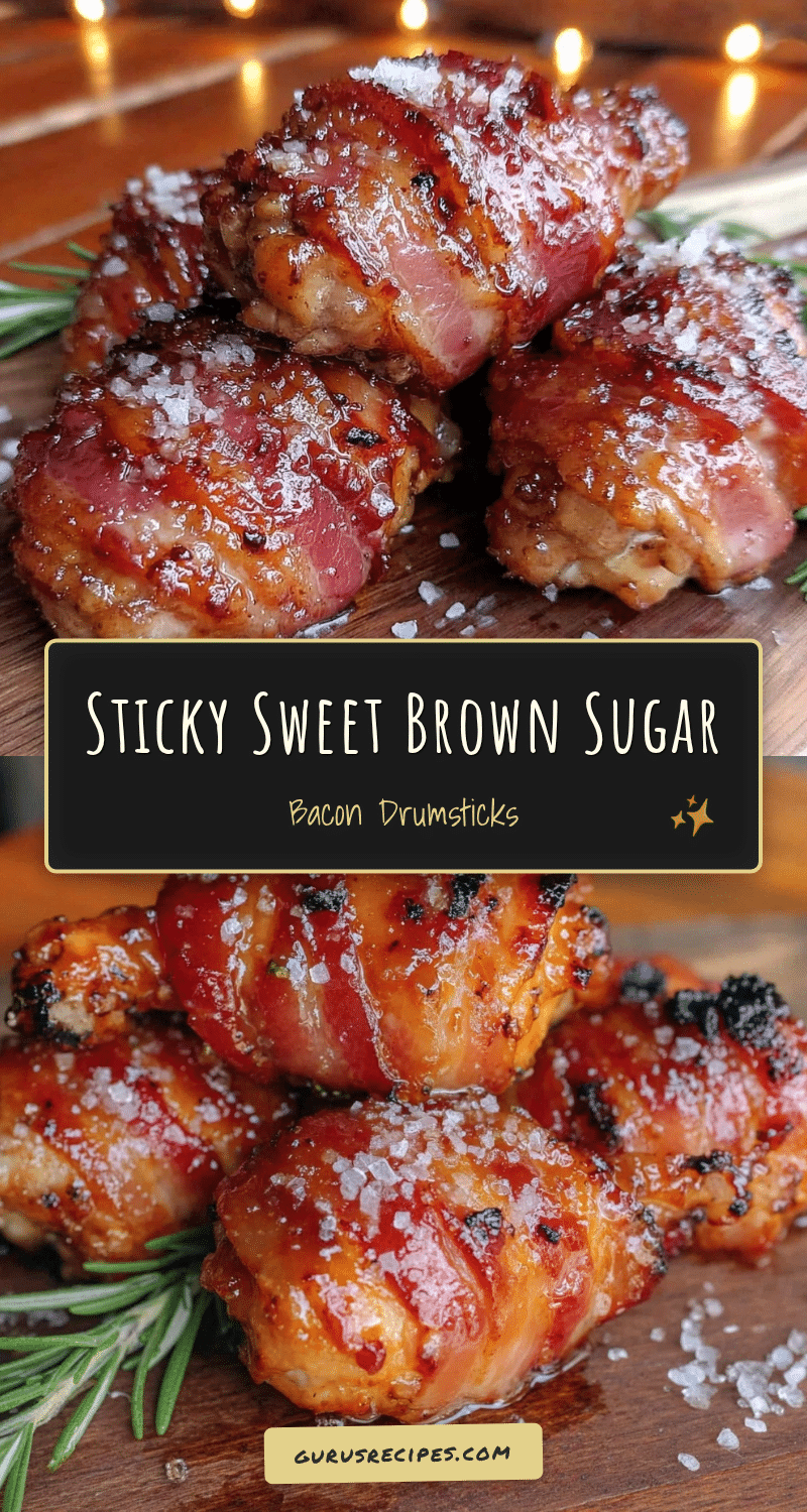 crispy brown sugar bacon-wrapped chicken drumsticks recipe