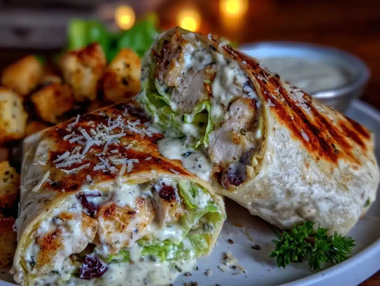 crispy chicken caesar wrap preparation steps