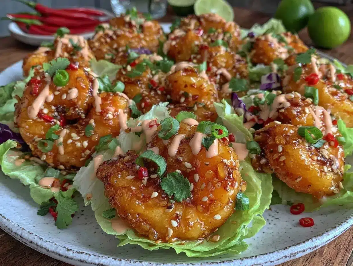 crispy firecracker shrimp lettuce wraps preparation steps