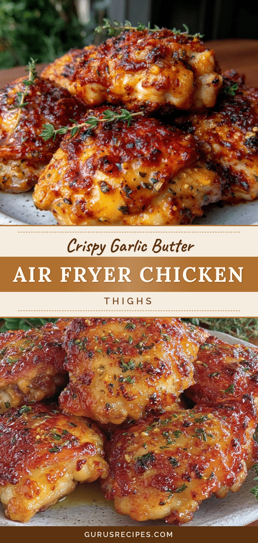 crispy garlic butter air fryer chicken thighs recipe