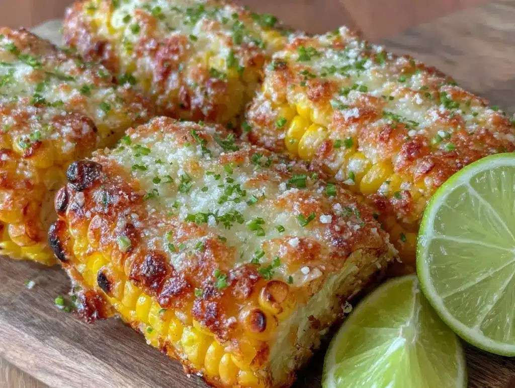crispy garlic butter grilled corn ribs - featured image