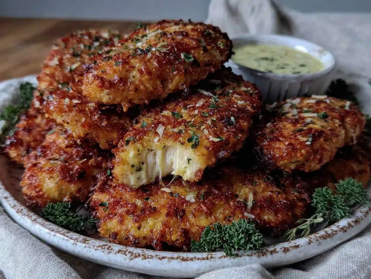 crispy garlic parmesan chicken tenders preparation steps
