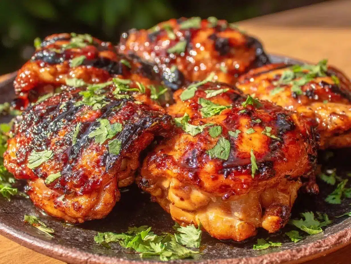 crispy honey sriracha grilled chicken thighs preparation steps