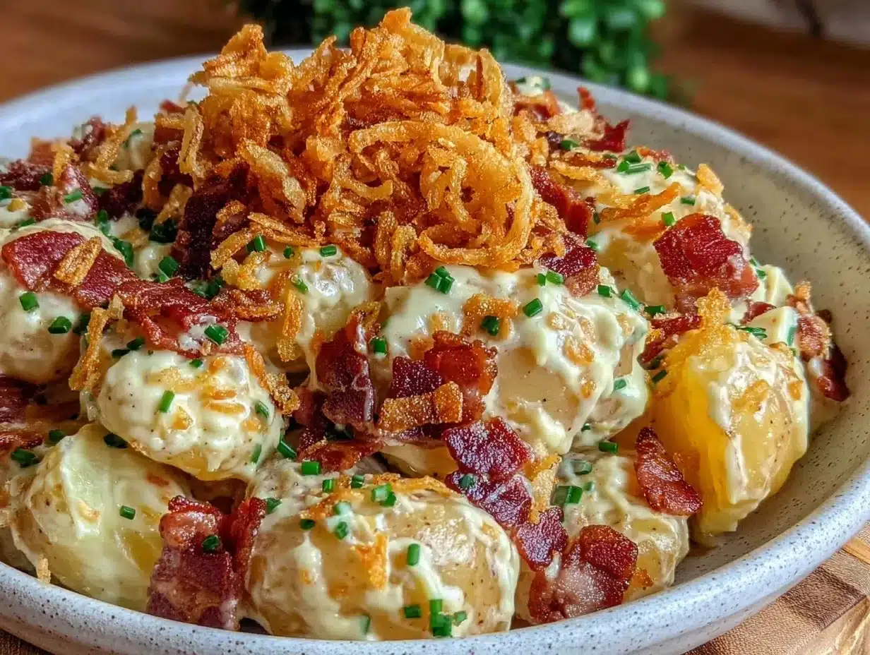 crispy loaded bacon ranch potato salad preparation steps